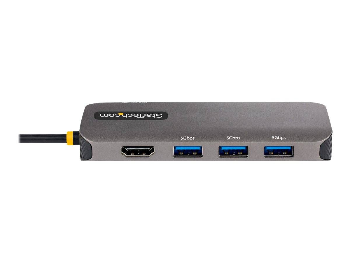 StarTech.com USB C Multiport Adapter, 4K 60Hz HDMI Video, 3-Port 5Gbps USB-A 3.2 Hub, 100W Power Delivery Passthrough, G