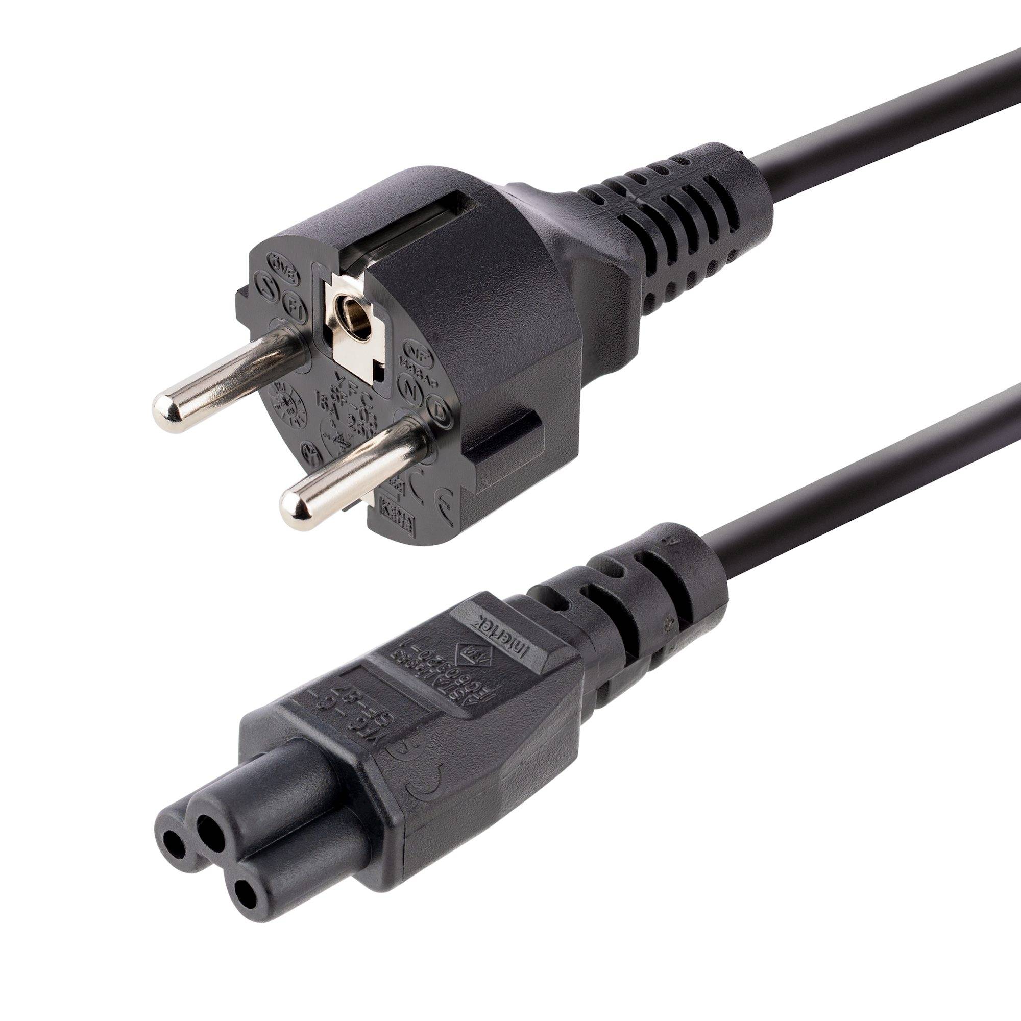 StarTech.com 3m (10ft) Laptop Power Cord, EU Schuko to C5, 2.5A 250V, 18AWG, Notebook / Laptop Replacement AC Cord, Printer/Power Brick Cord