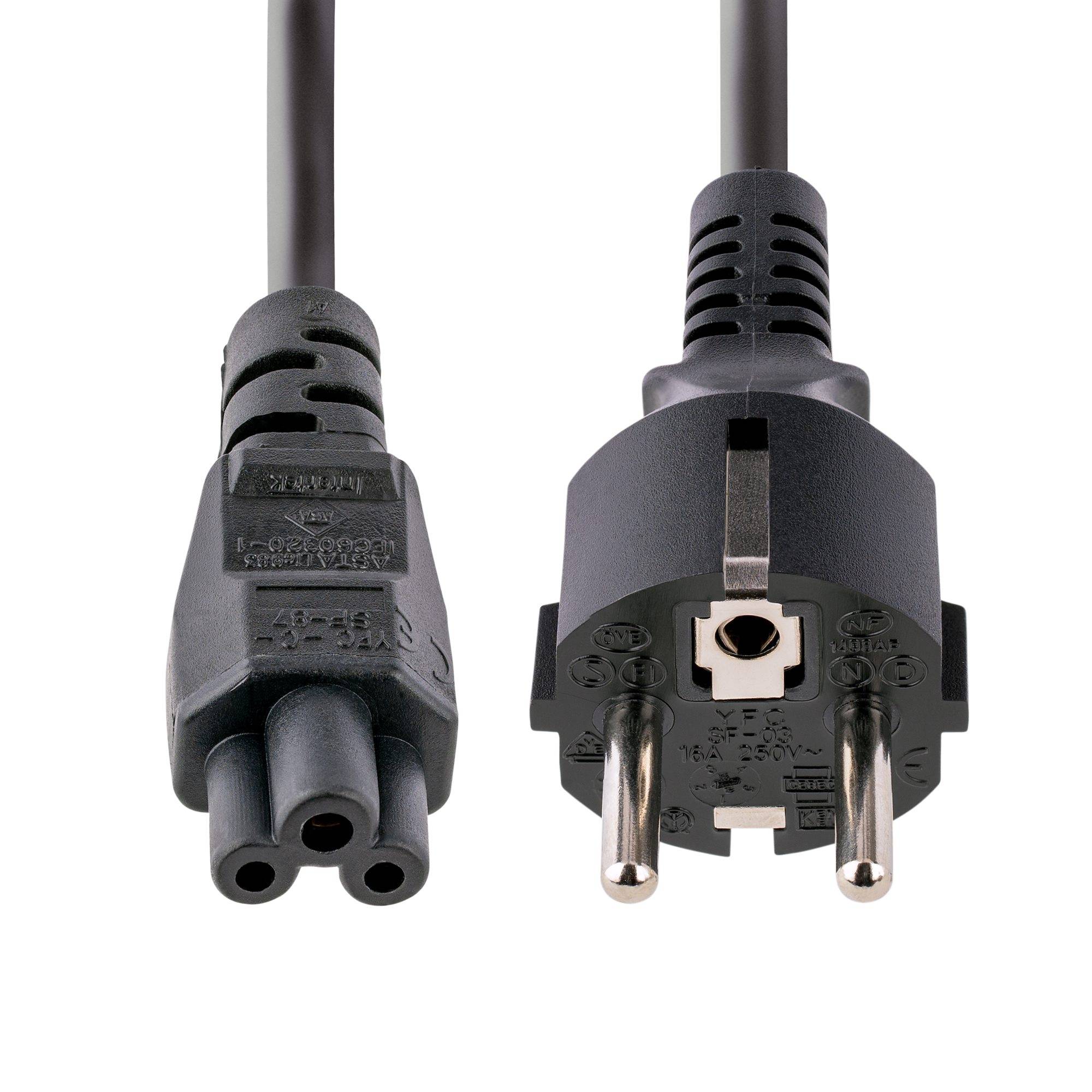StarTech.com 3m (10ft) Laptop Power Cord, EU Schuko to C5, 2.5A 250V, 18AWG, Notebook / Laptop Replacement AC Cord, Printer/Power Brick Cord