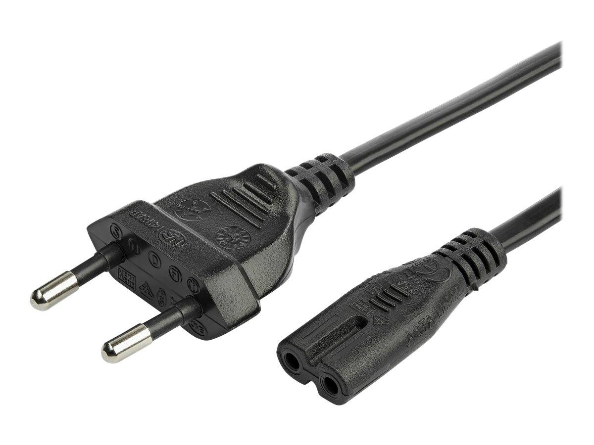 StarTech.com 2m (6ft) Laptop Power Cord, EU Plug to C7, 2.5A 250V, 18AWG, Notebook / Laptop Replacement AC Power Cord, P