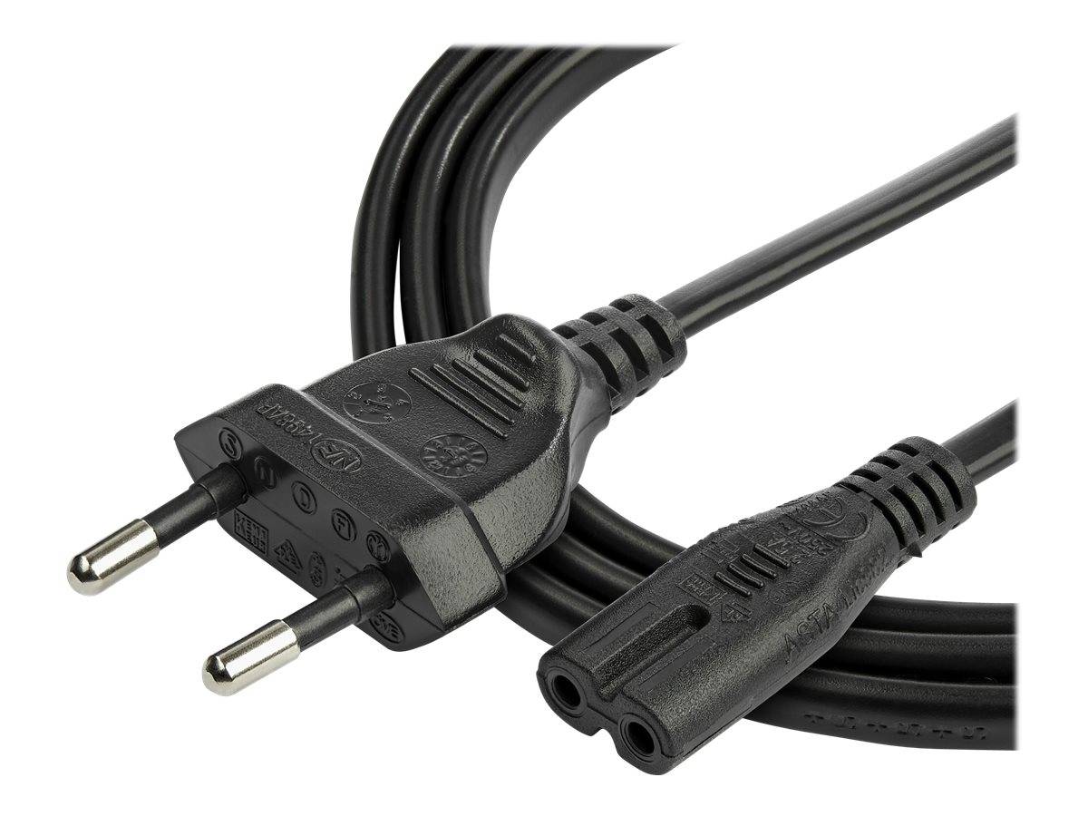 StarTech.com 2m (6ft) Laptop Power Cord, EU Plug to C7, 2.5A 250V, 18AWG, Notebook / Laptop Replacement AC Power Cord, P