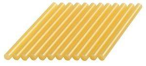 Ein Nahaufnahmebild von mehreren hellgelben, gerillten zylindrischen Objekten, die nebeneinander angeordnet sind.