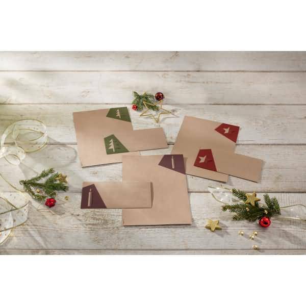 Weihnachtspapier-Set A4 100g 25 Blatt Kraftpapier Cut-out style