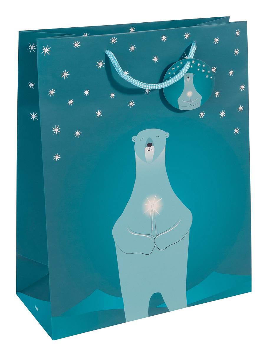 SIGEL Geschenktasche groß - petrol - mit Bodeneinlage, Geschenkanhänger und farblich abgestimmten Tragekordeln