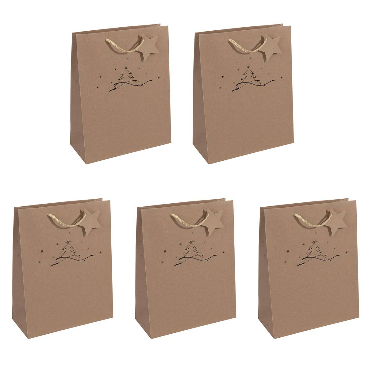 SIGEL Geschenktasche groß - beige - mit Bodeneinlage, Geschenkanhänger und farblich abgestimmten Tragekordeln