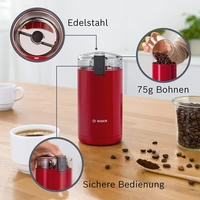 Bosch TSM6A014R 180W 220-240V Kaffeemühle, Rot Bosch TSM6A014R 180W 220-240V Kaffeemühle, Rot