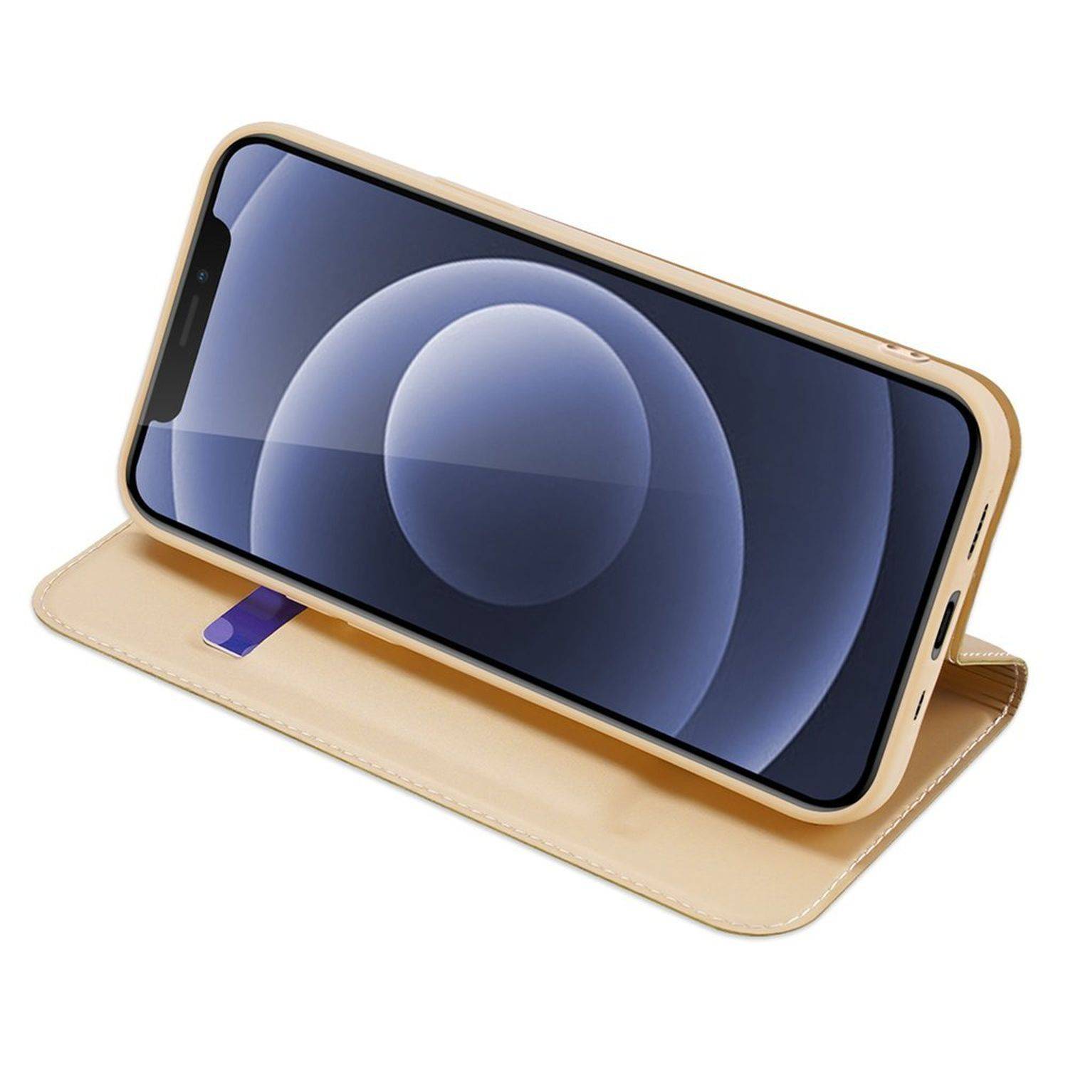 Buch Tasche "Dux Ducis" für iPhone 14 Pro Max Handy Hülle Brieftasche Schutzhülle mit Standfunktion, Kartenfach Gold