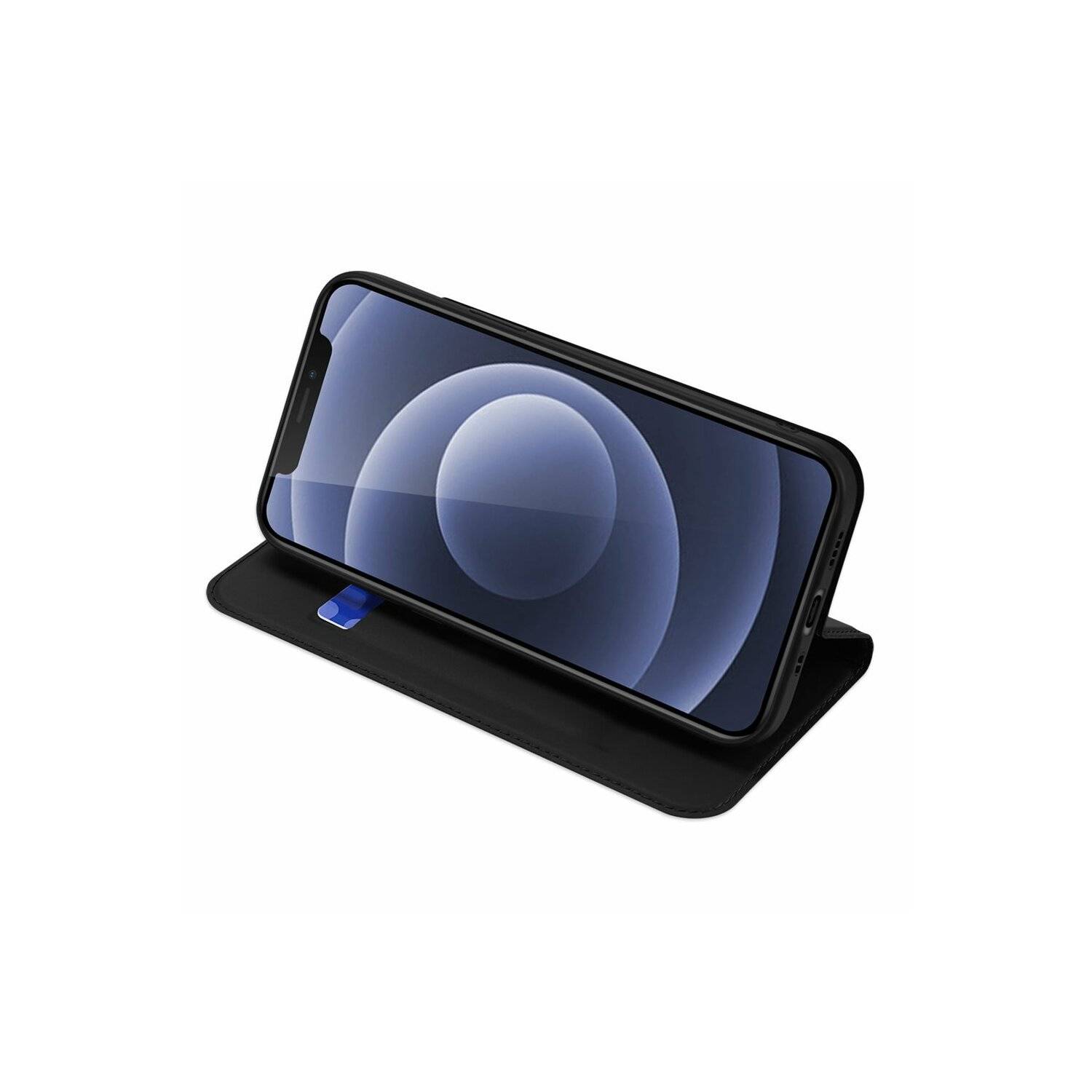 Buch Tasche "Dux Ducis" kompatibel mit iPhone 14 Plus Handy Hülle Etui Brieftasche mit Standfunktion, Kartenfach Schwarz