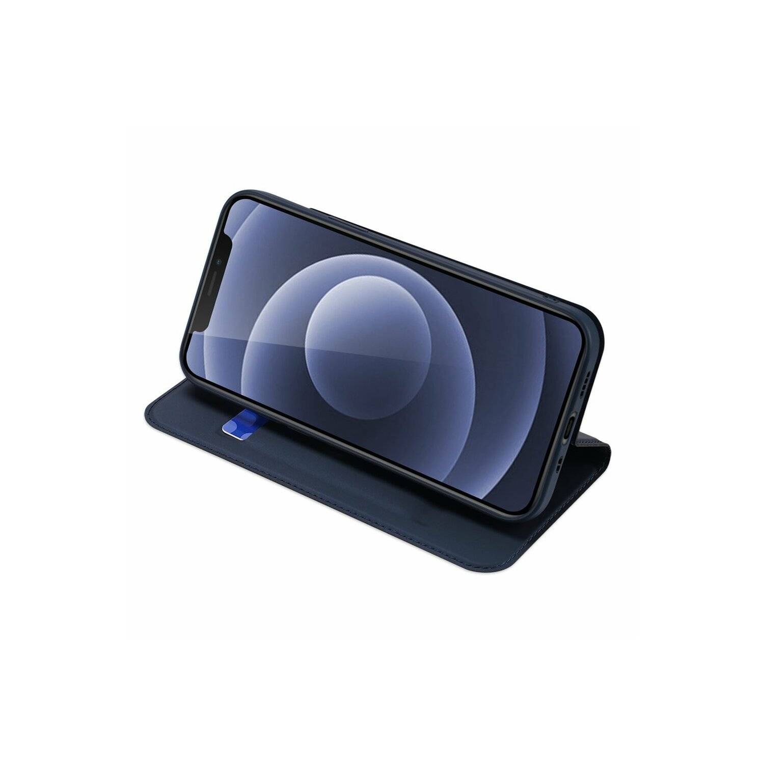 Buch Tasche "Dux Ducis" kompatibel mit iPhone 14 Plus Handy Hülle Etui Brieftasche mit Standfunktion, Kartenfach Blau