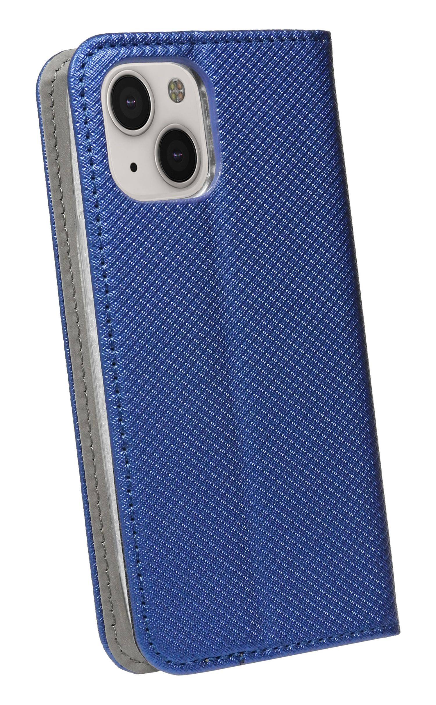 Buch Tasche "Smart" für iPhone 14 Handy Hülle Etui Brieftasche Schutzhülle mit Standfunktion, Kartenfach Blau
