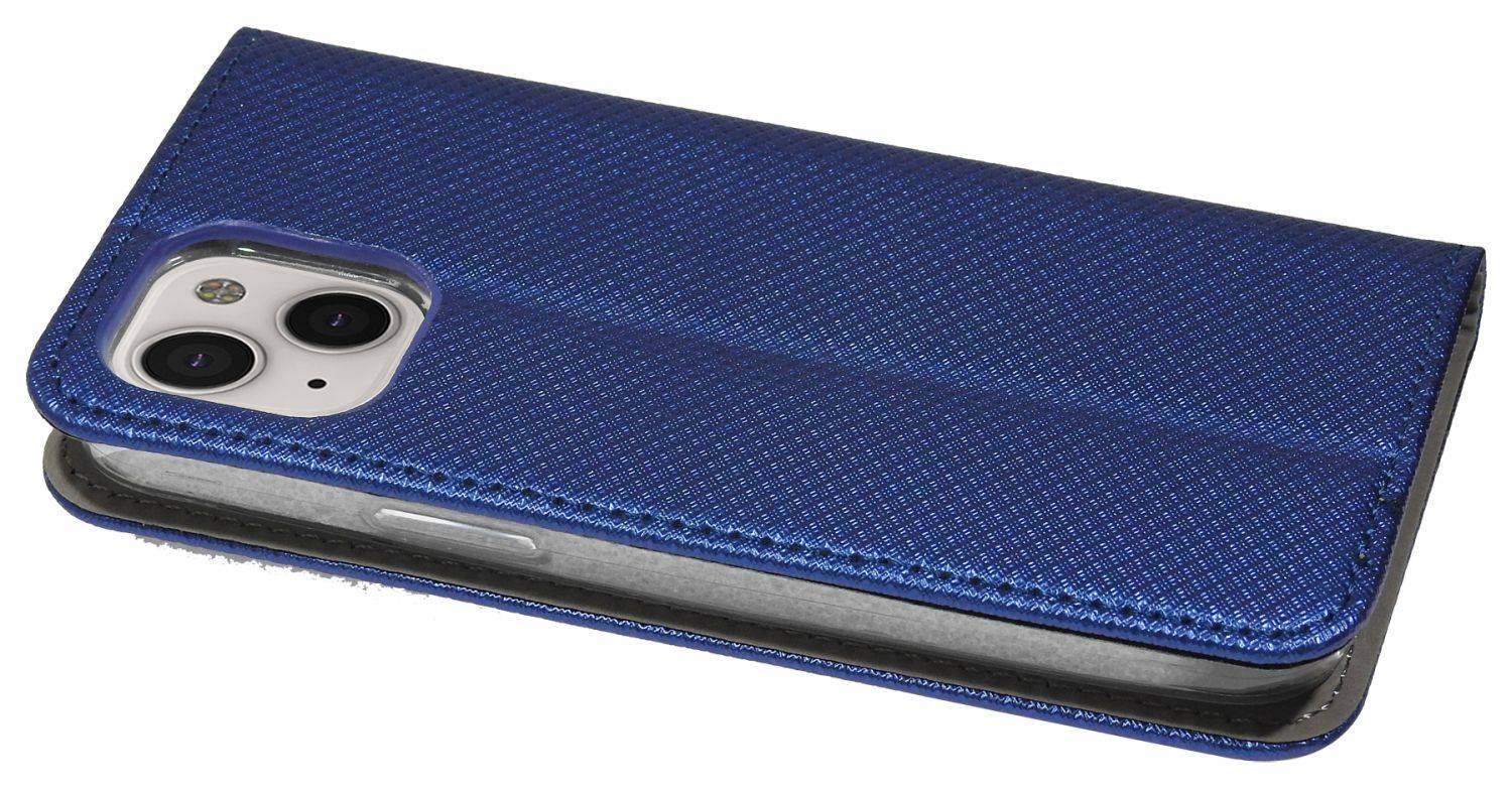 Buch Tasche "Smart" für iPhone 14 Handy Hülle Etui Brieftasche Schutzhülle mit Standfunktion, Kartenfach Blau