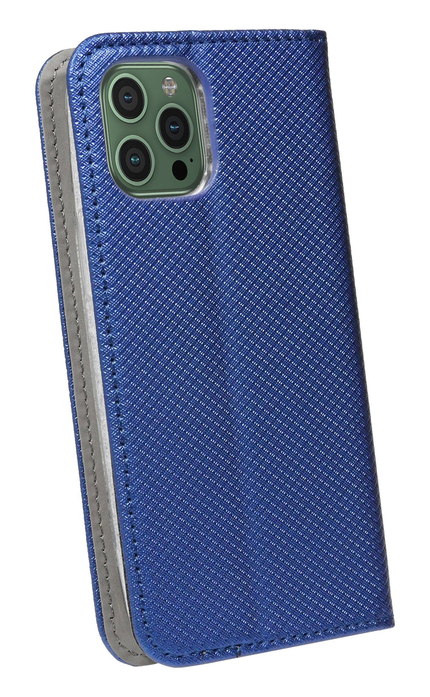 Buch Tasche "Smart" für iPhone 14 Pro Handy Hülle Etui Brieftasche Schutzhülle mit Standfunktion, Kartenfach Blau
