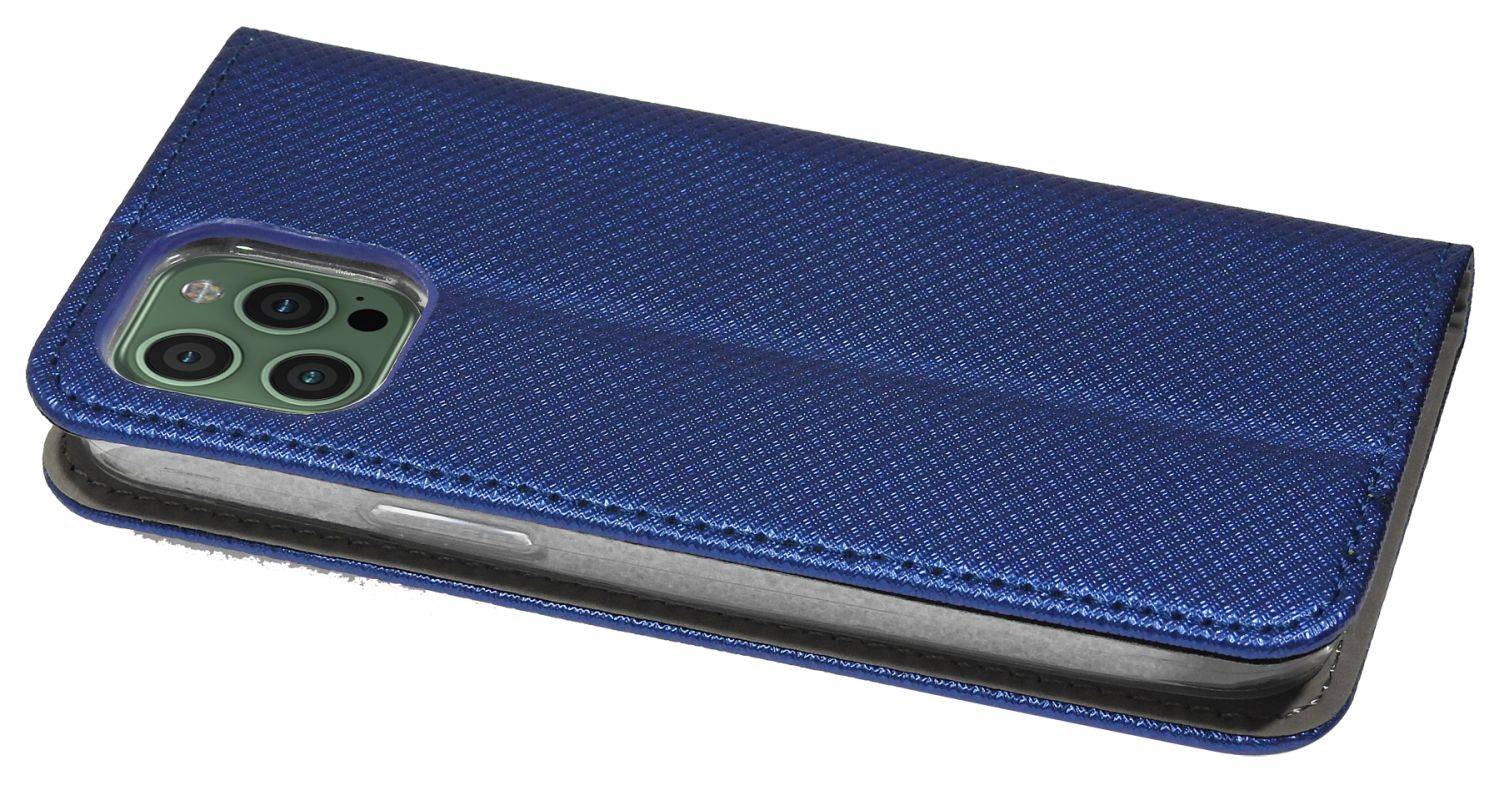 Buch Tasche "Smart" für iPhone 14 Pro Handy Hülle Etui Brieftasche Schutzhülle mit Standfunktion, Kartenfach Blau