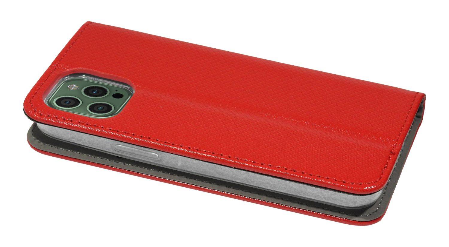 Buch Tasche "Smart" für iPhone 14 Pro Handy Hülle Etui Brieftasche Schutzhülle mit Standfunktion, Kartenfach Rot