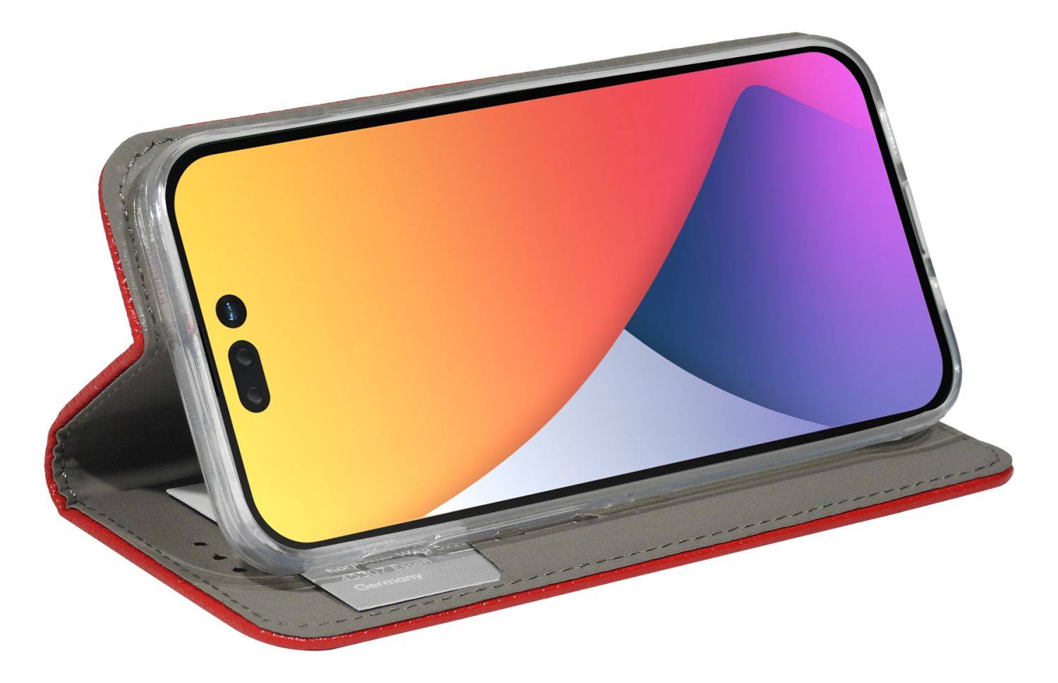Buch Tasche "Smart" für iPhone 14 Pro Handy Hülle Etui Brieftasche Schutzhülle mit Standfunktion, Kartenfach Rot