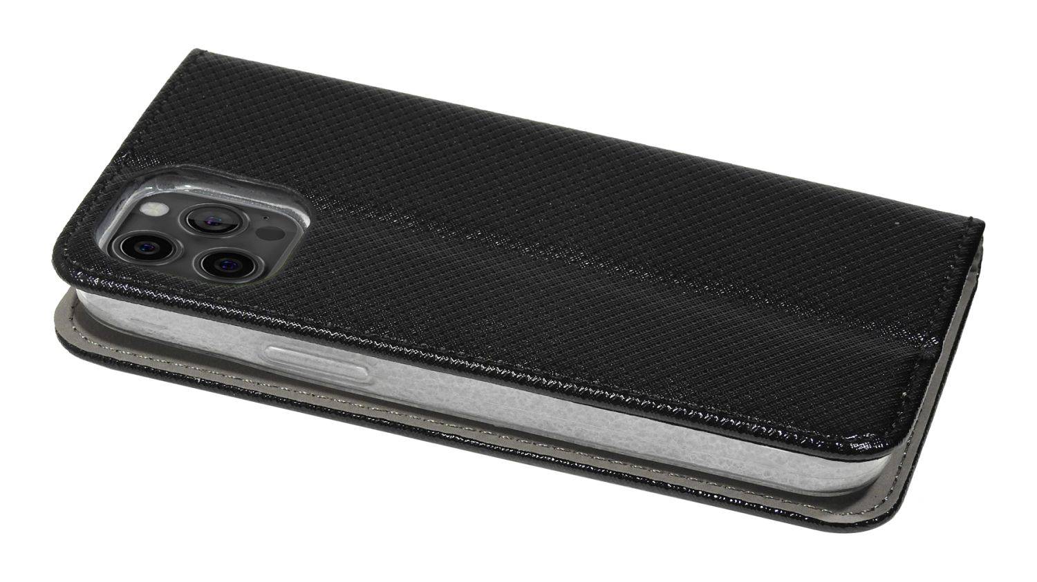 Buch Tasche "Smart" für iPhone 14 Pro Max Handy Hülle Etui Brieftasche Schutzhülle mit Standfunktion, Kartenfach Schwarz