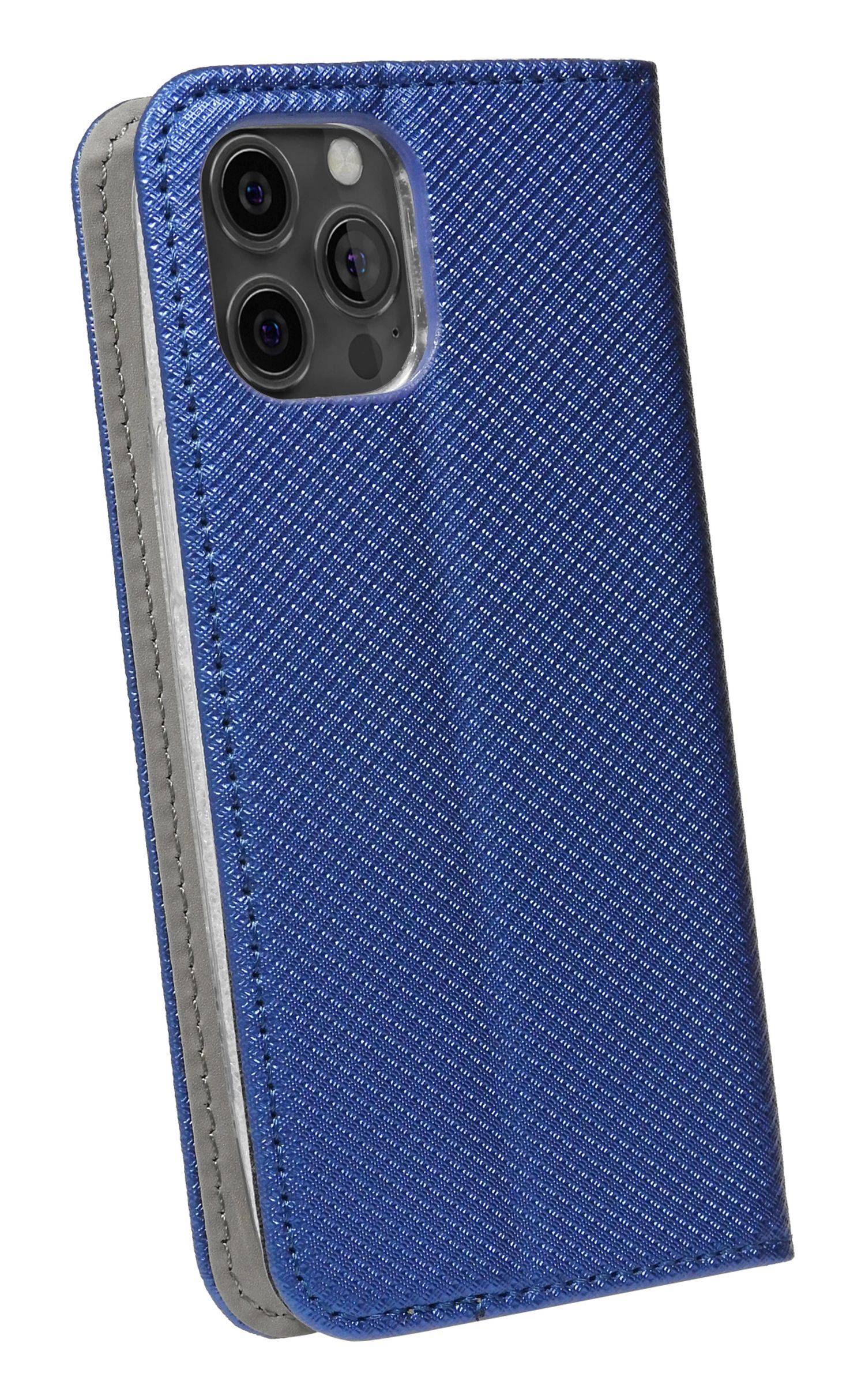 Buch Tasche "Smart" für iPhone 14 Pro Max Handy Hülle Etui Brieftasche Schutzhülle mit Standfunktion, Kartenfach Blau