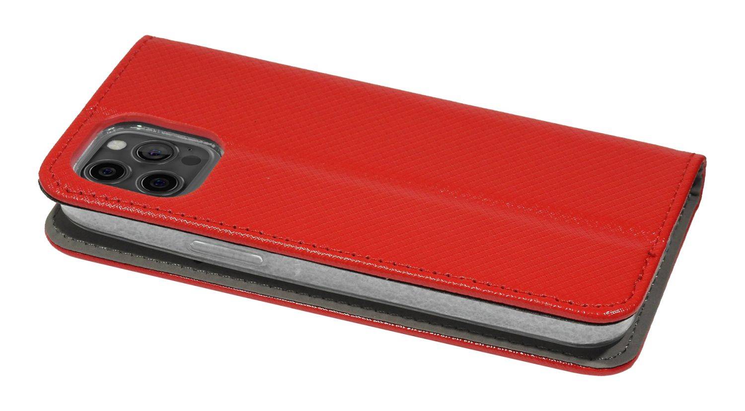 Buch Tasche "Smart" für iPhone 14 Pro Max Handy Hülle Etui Brieftasche Schutzhülle mit Standfunktion, Kartenfach Rot