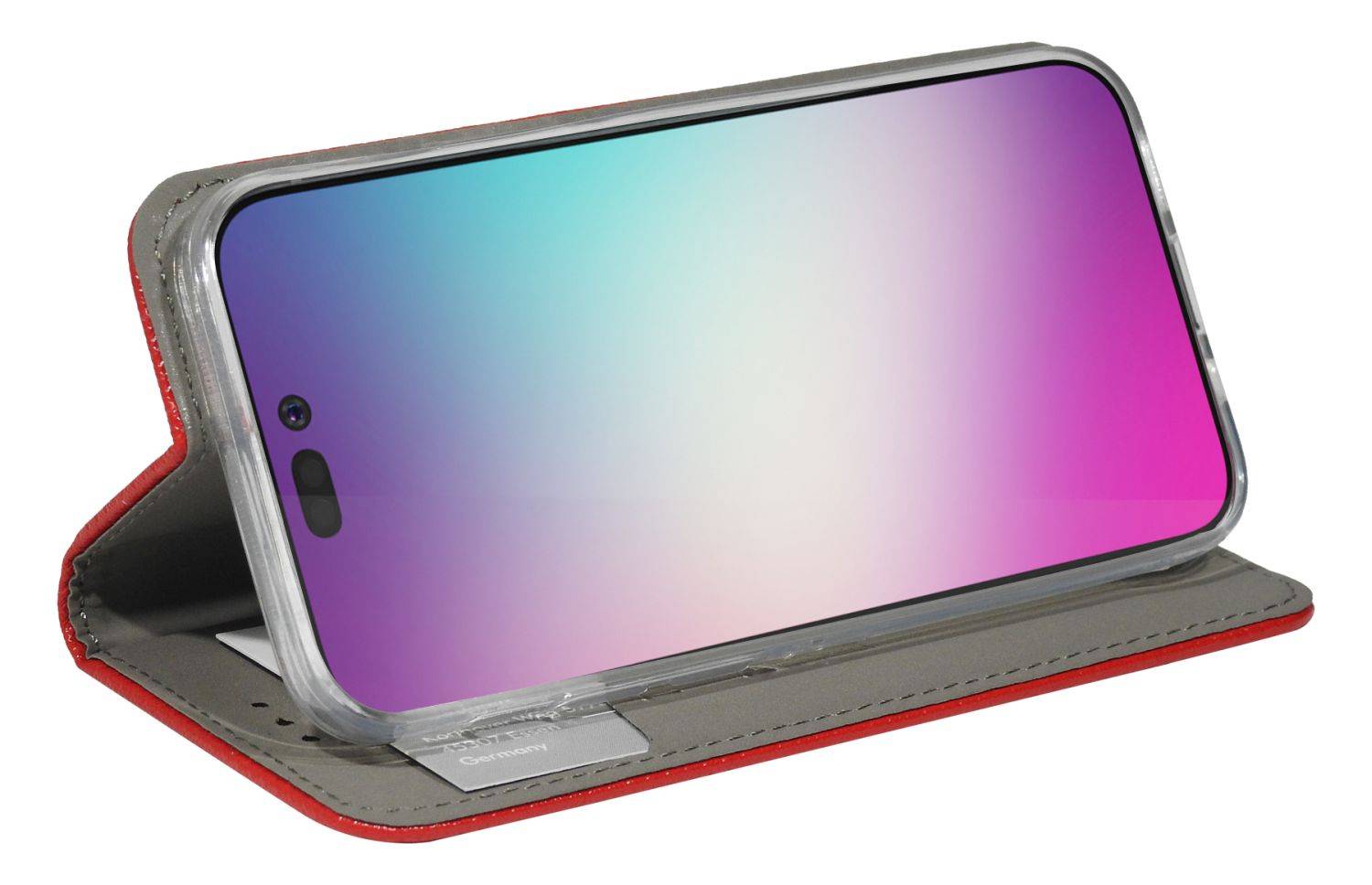 Buch Tasche "Smart" für iPhone 14 Pro Max Handy Hülle Etui Brieftasche Schutzhülle mit Standfunktion, Kartenfach Rot