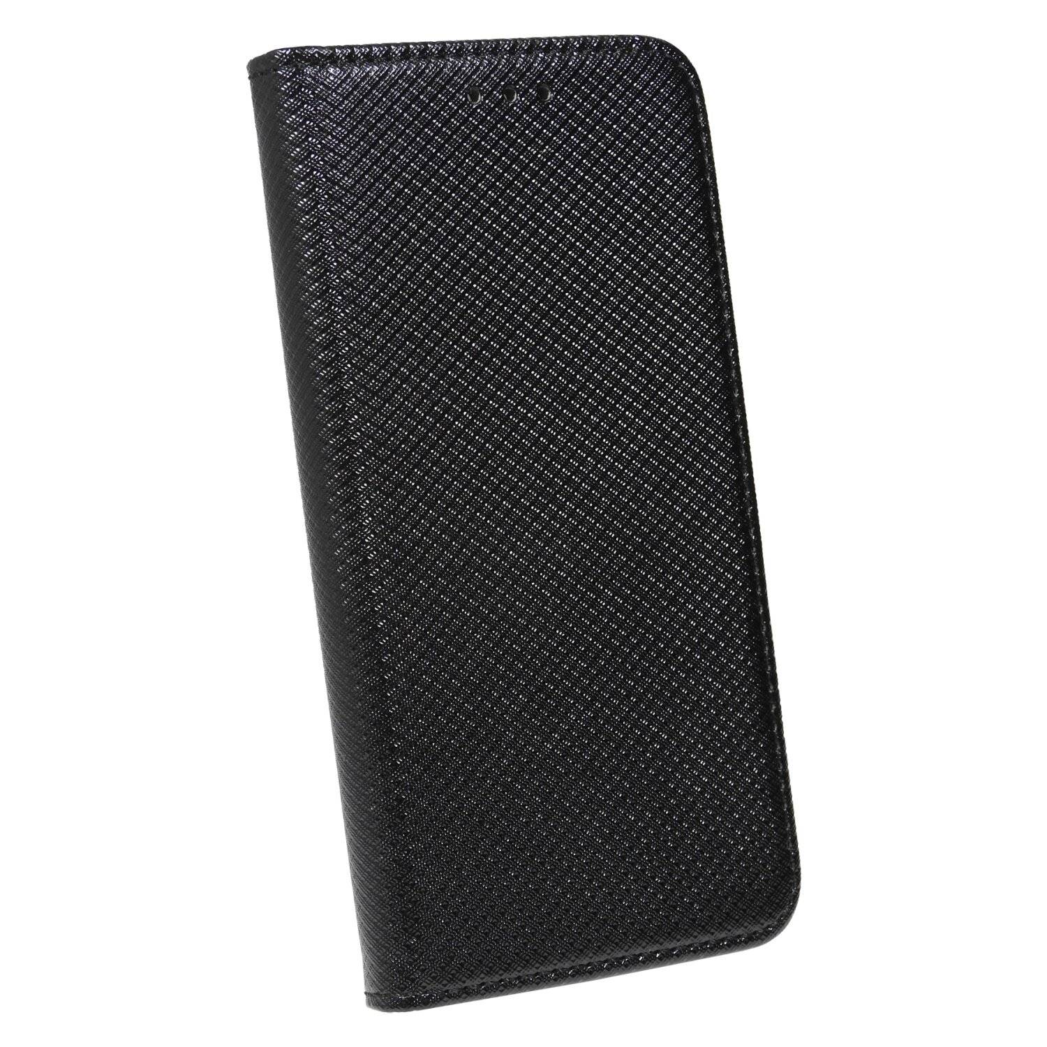 Buch Tasche "Smart" kompatibel mit iPhone 14 Plus Handy Hülle Etui Brieftasche mit Standfunktion, Kartenfach Schwarz