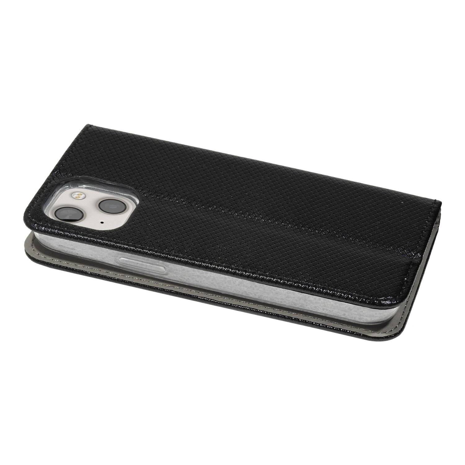 Buch Tasche "Smart" kompatibel mit iPhone 14 Plus Handy Hülle Etui Brieftasche mit Standfunktion, Kartenfach Schwarz