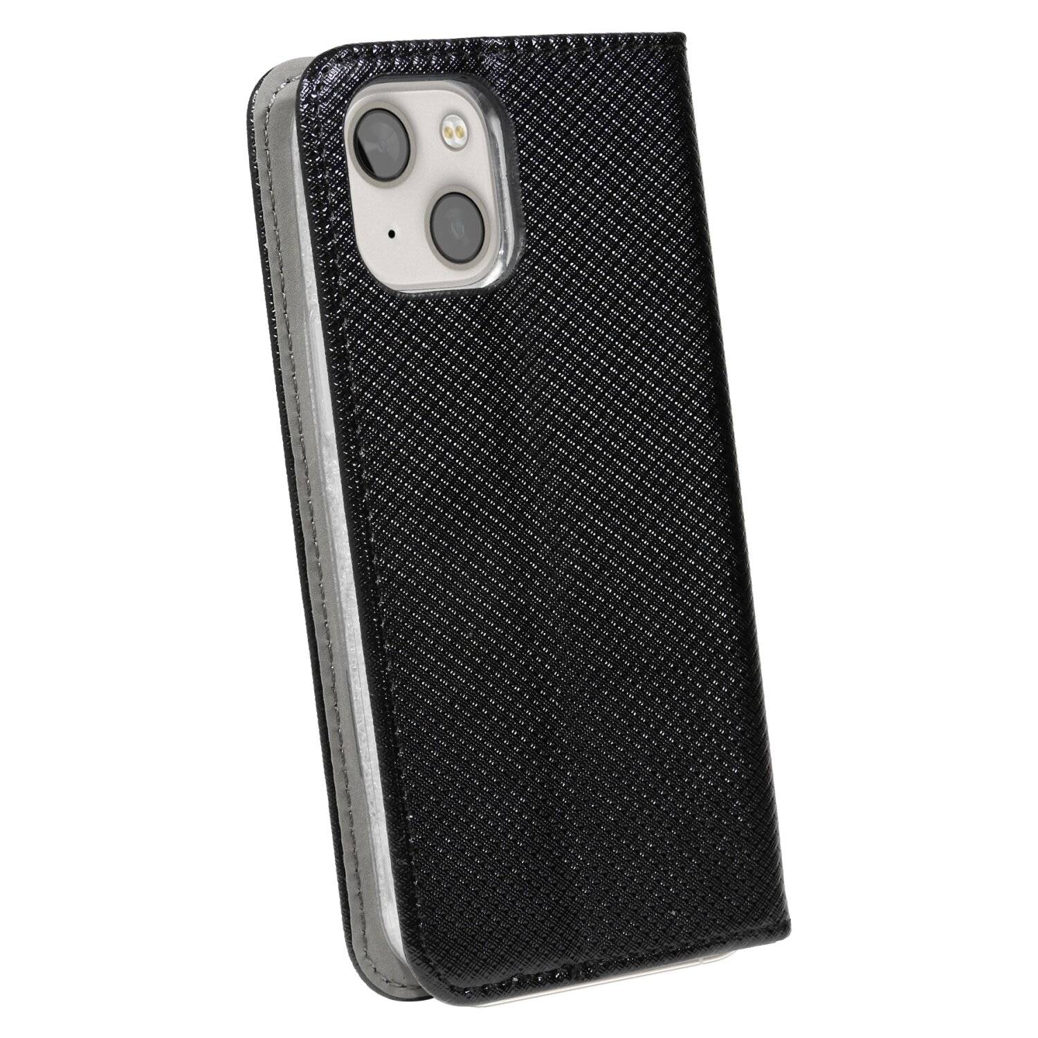 Buch Tasche "Smart" kompatibel mit iPhone 14 Plus Handy Hülle Etui Brieftasche mit Standfunktion, Kartenfach Schwarz