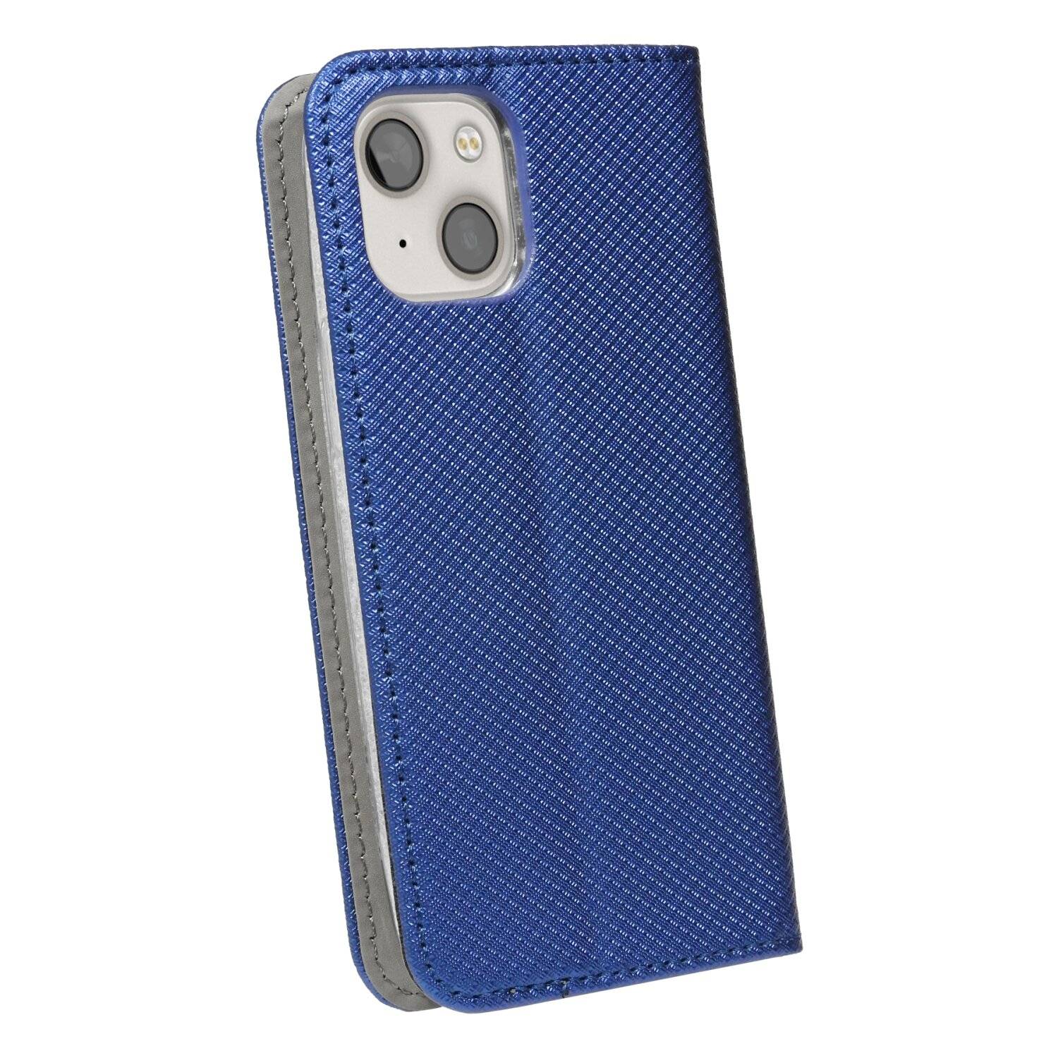 Buch Tasche "Smart" kompatibel mit iPhone 14 Plus Handy Hülle Etui Brieftasche mit Standfunktion, Kartenfach Blau