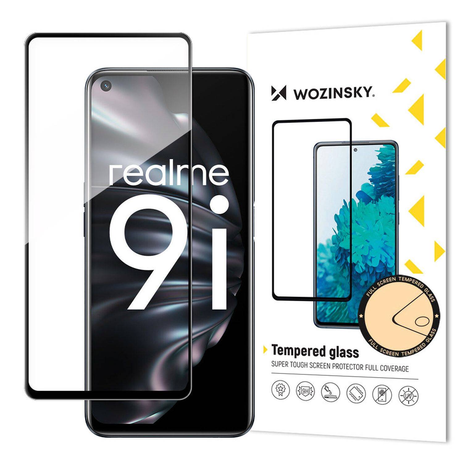 5D Schutz Glas für Realme 9i Curved Folie Vollständig Klebend und Abdeckung