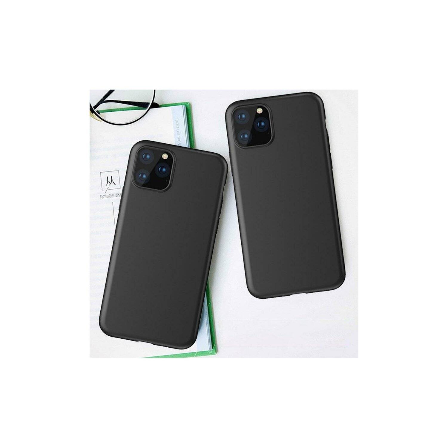 Silikon Hülle Basic kompatibel mit iPhone 14 Plus Case TPU Soft Handy Cover Schutz Schwarz