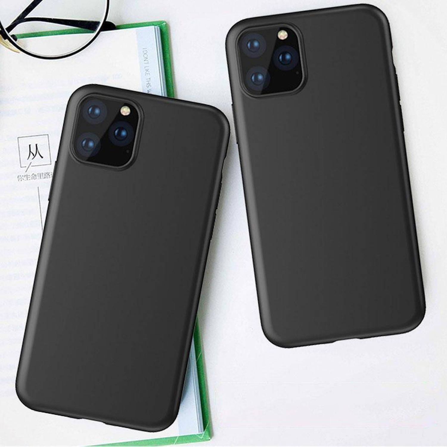 Silikon Hülle Basic für iPhone 14 Pro Max Case TPU Soft Handy Cover Schutz Schwarz