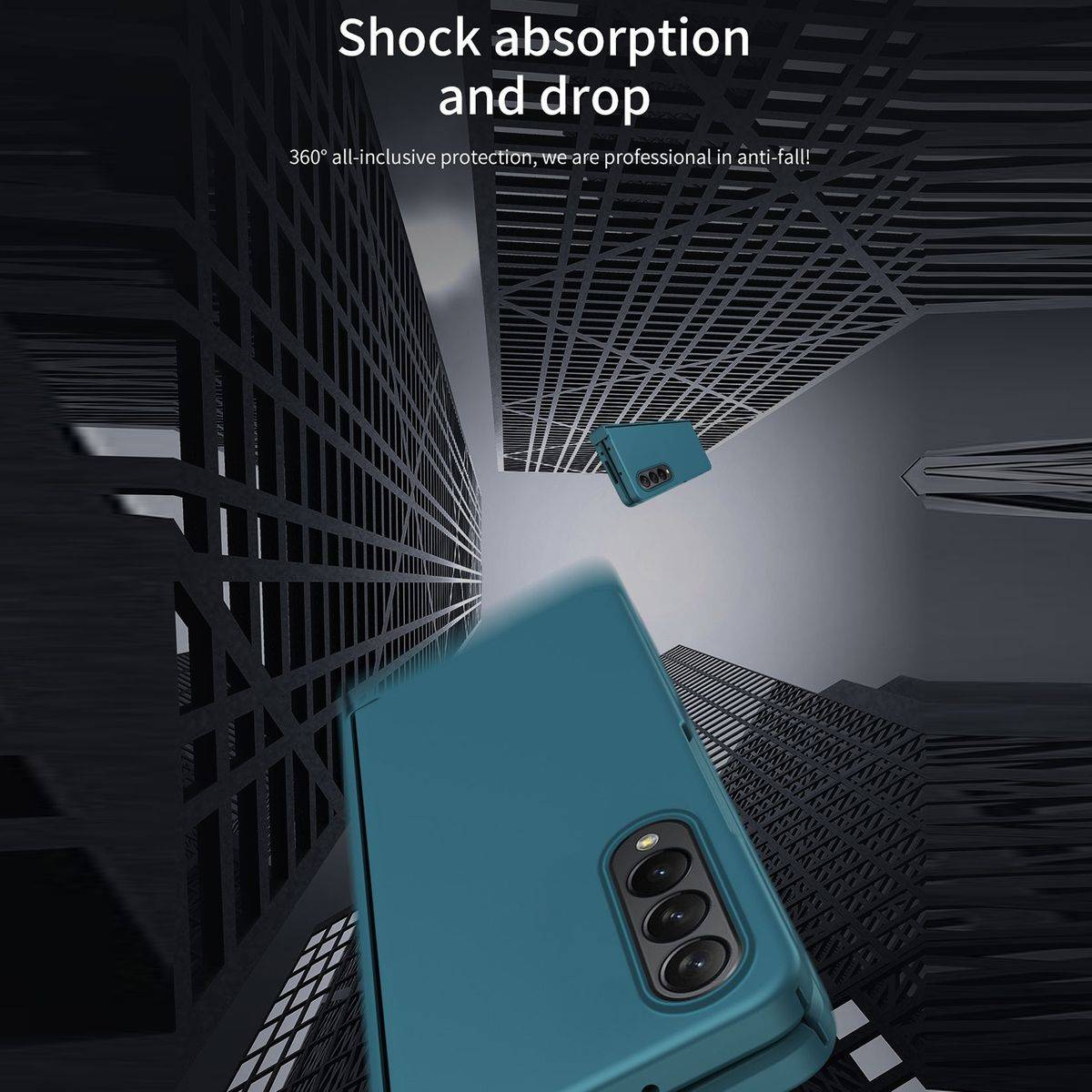 Für Samsung Galaxy Z Fold4 5G Kunststoff Handy Tasche Hülle Etuis Pink + Hart Glas + Stift