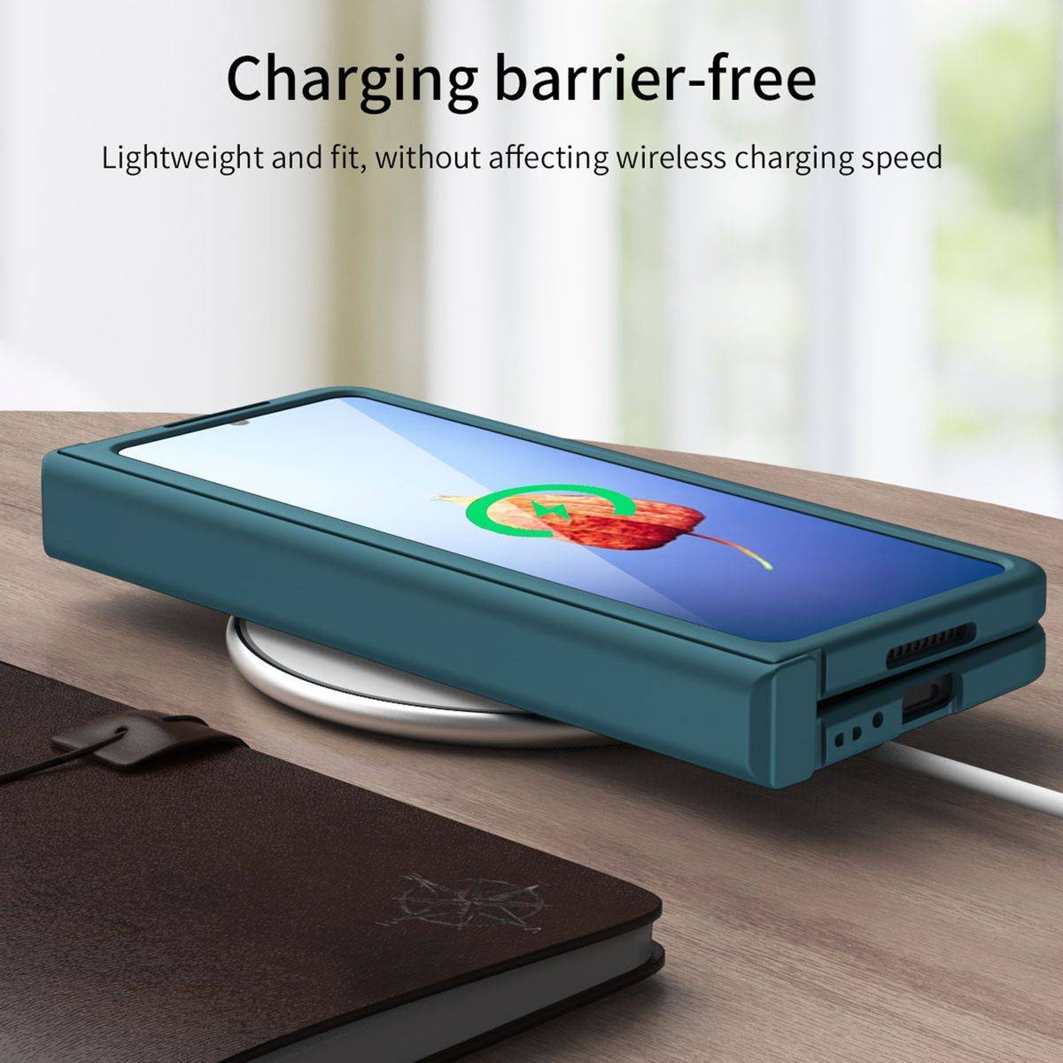 Für Samsung Galaxy Z Fold4 5G Kunststoff Handy Tasche Hülle Etuis Pink + Hart Glas + Stift