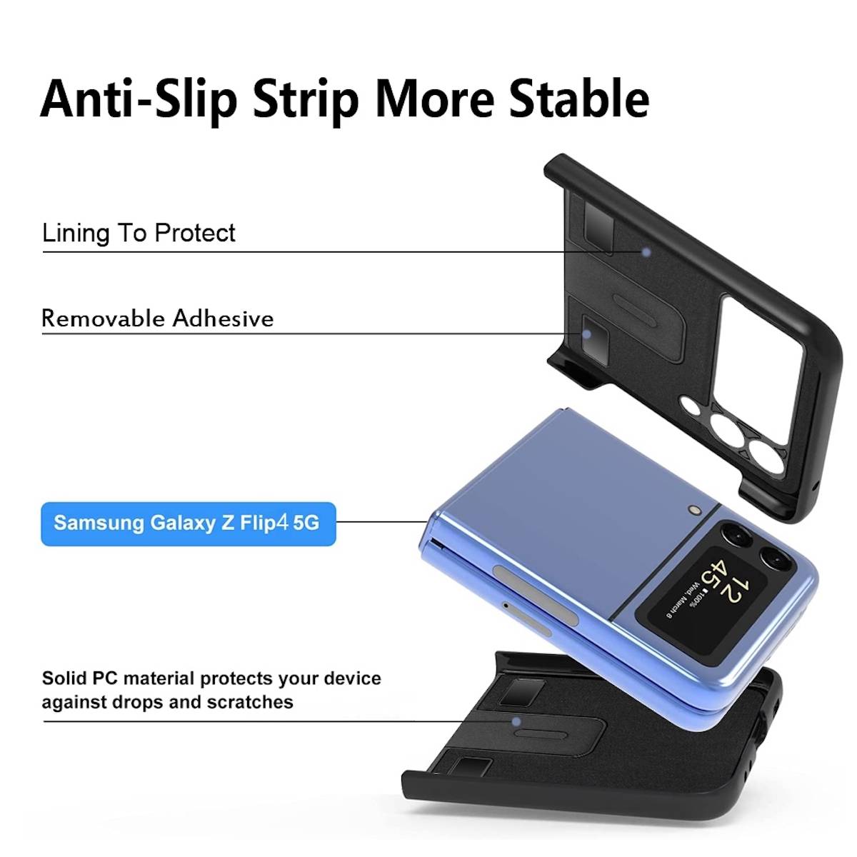 Für Samsung Galaxy Z Flip4 5G Design Kartenfach Hart Cover Handy Tasche Hülle Etuis Grün