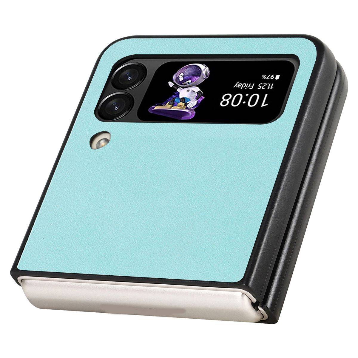 Für Samsung Galaxy Z Flip4 5G Design MagSafe Magnetic Hart Cover Handy Tasche Hülle Etuis Hellblau