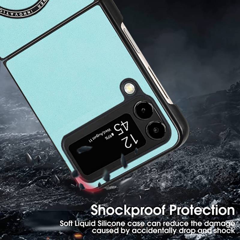 Für Samsung Galaxy Z Flip4 5G Design MagSafe Magnetic Hart Cover Handy Tasche Hülle Etuis Hellblau