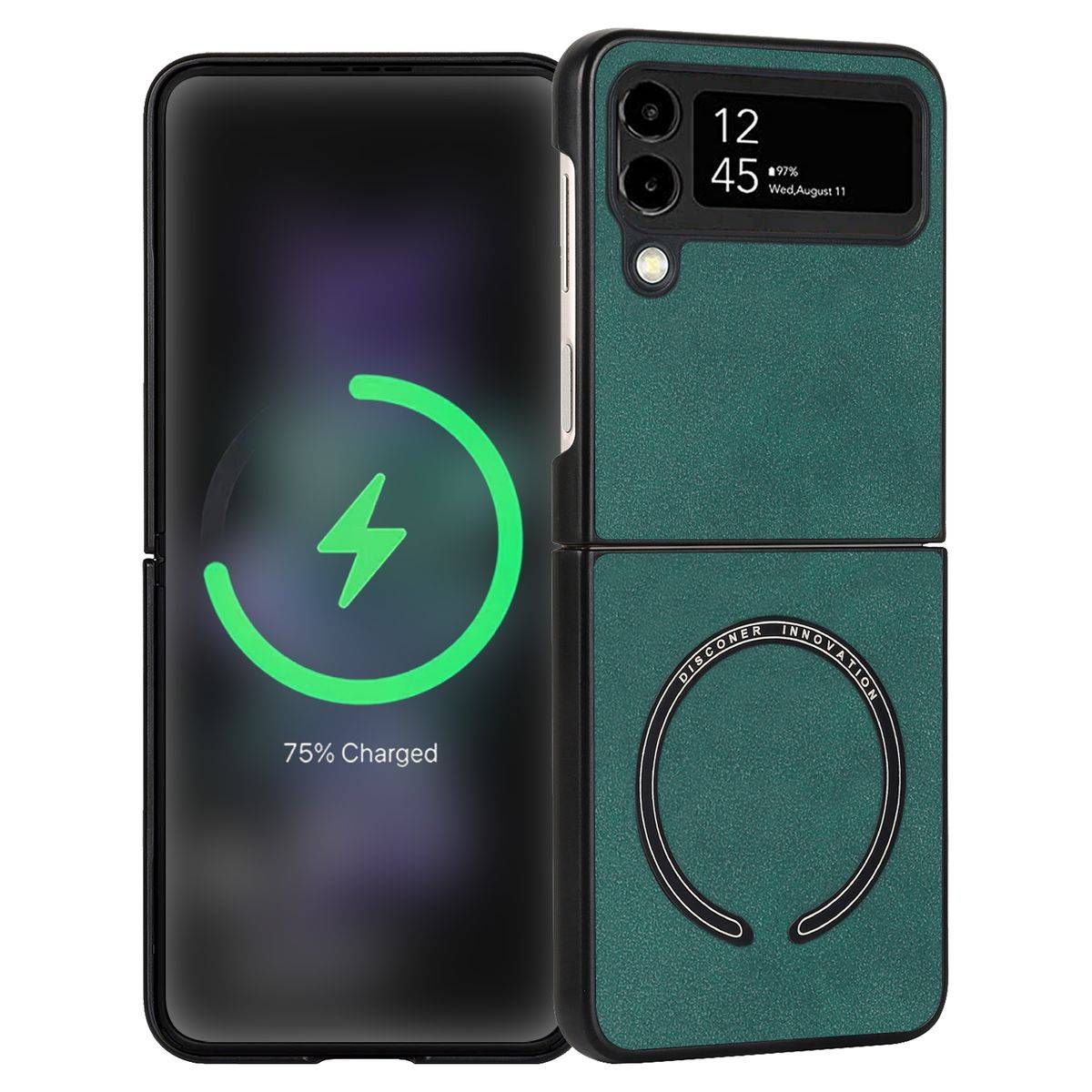 Für Samsung Galaxy Z Flip4 5G Design MagSafe Magnetic Hart Cover Handy Tasche Hülle Etuis Grün
