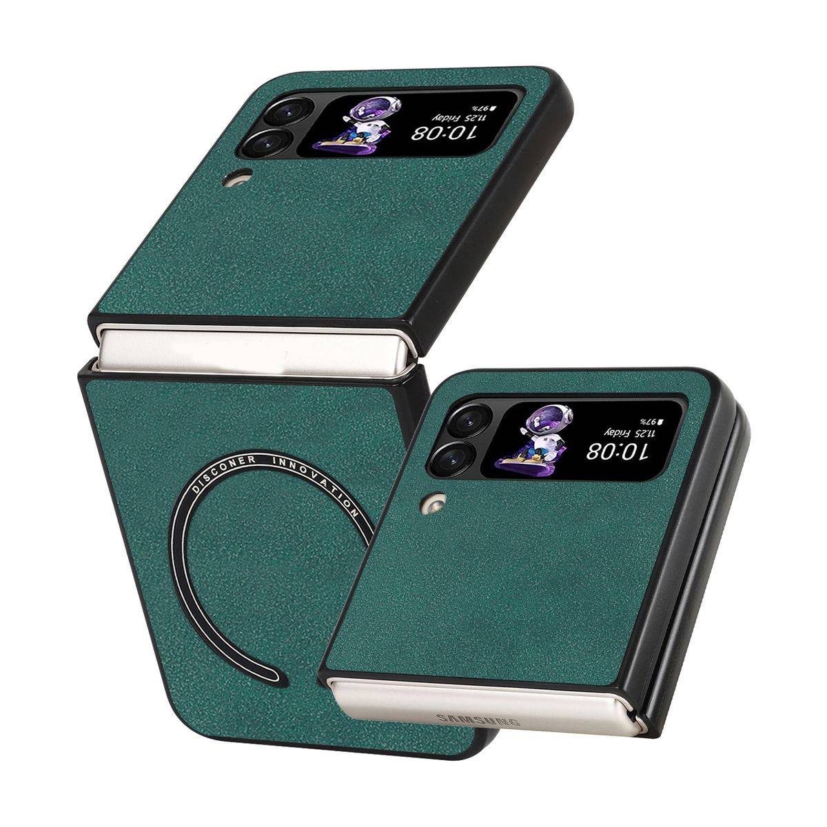 Für Samsung Galaxy Z Flip4 5G Design MagSafe Magnetic Hart Cover Handy Tasche Hülle Etuis Grün