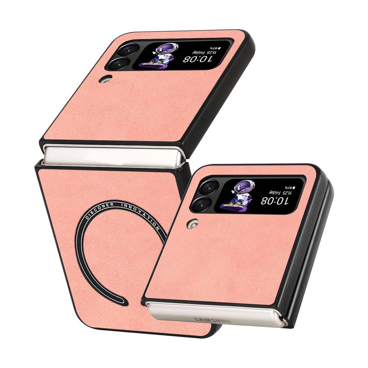 Für Samsung Galaxy Z Flip4 5G Design MagSafe Magnetic Hart Cover Handy Tasche Hülle Etuis Pink