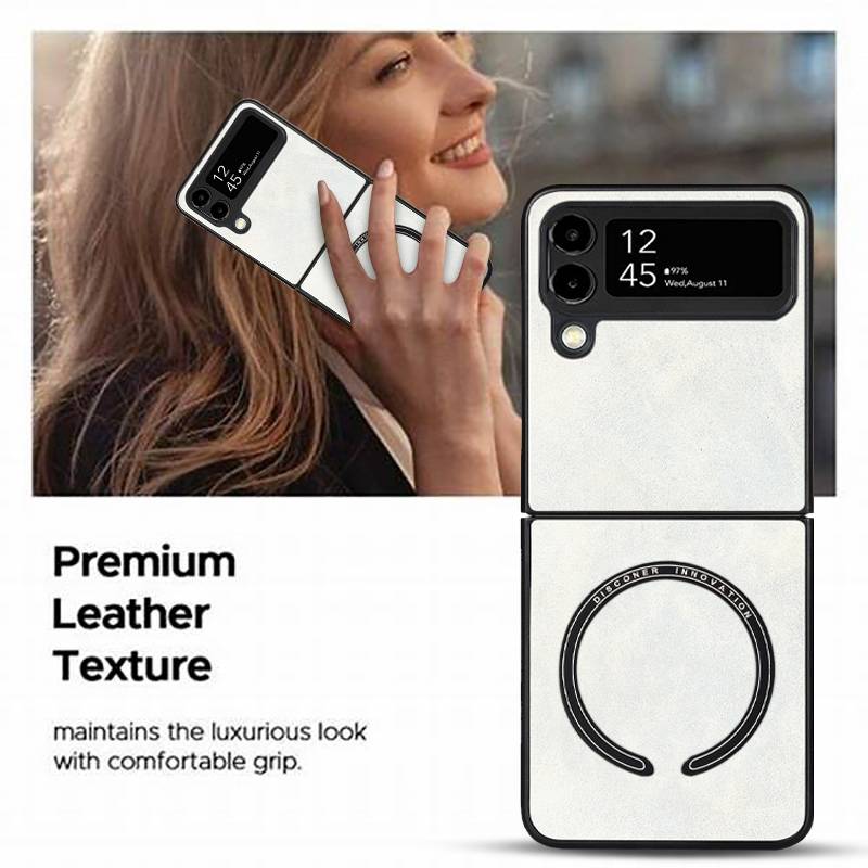 Für Samsung Galaxy Z Flip4 5G Design MagSafe Magnetic Hart Cover Handy Tasche Hülle Etuis Lila