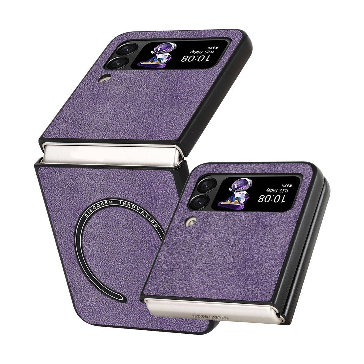 Für Samsung Galaxy Z Flip4 5G Design MagSafe Magnetic Hart Cover Handy Tasche Hülle Etuis Lila