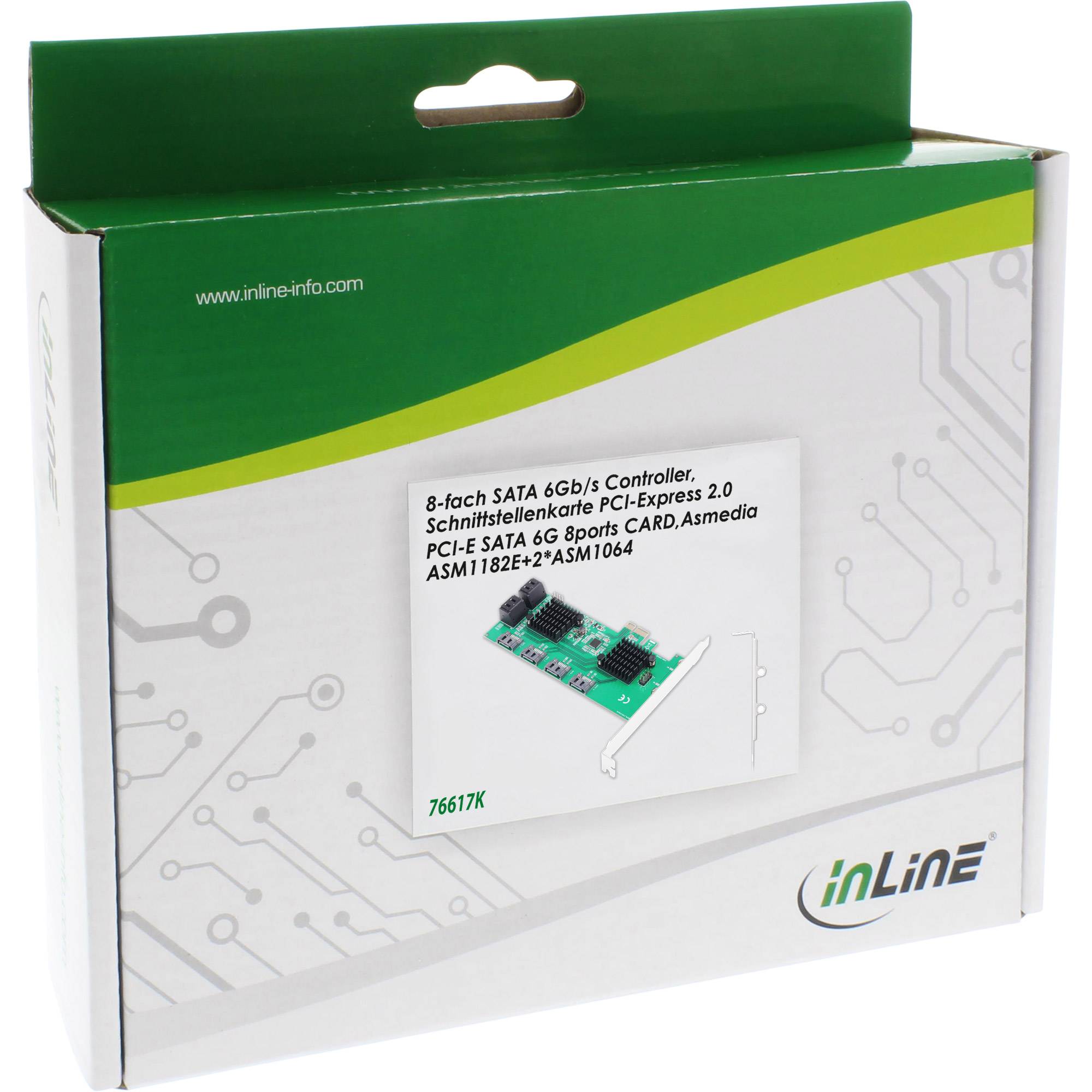 INLINE - Schnittstellenkarte - 8x SATA 6Gb/s Controller - PCIe 2.0 (PCI-Express)