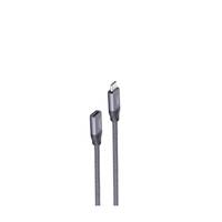 USB Type-C 3.2 Gen 2x1 Verlängerungskabel, grau - Länge: 0,50 m
