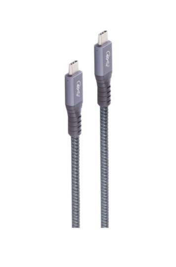 Zwei geflochtene USB-C-Ladekabel auf weißem Hintergrund, eines kürzer und eines länger.