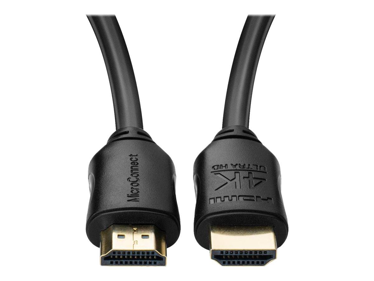 MicroConnect - Highspeed - HDMI-Kabel mit Ethernet - HDMI männlich zu HDMI männlich - 10 m - Dreifachisolierung - Schwar