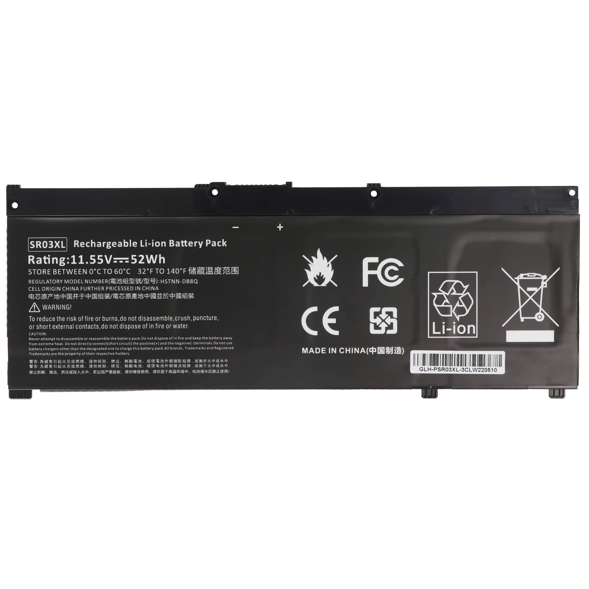 Akku passend für HP Pavilion 15-CX, Li-Polymer, 11,55V, 4550mAh, 53Wh