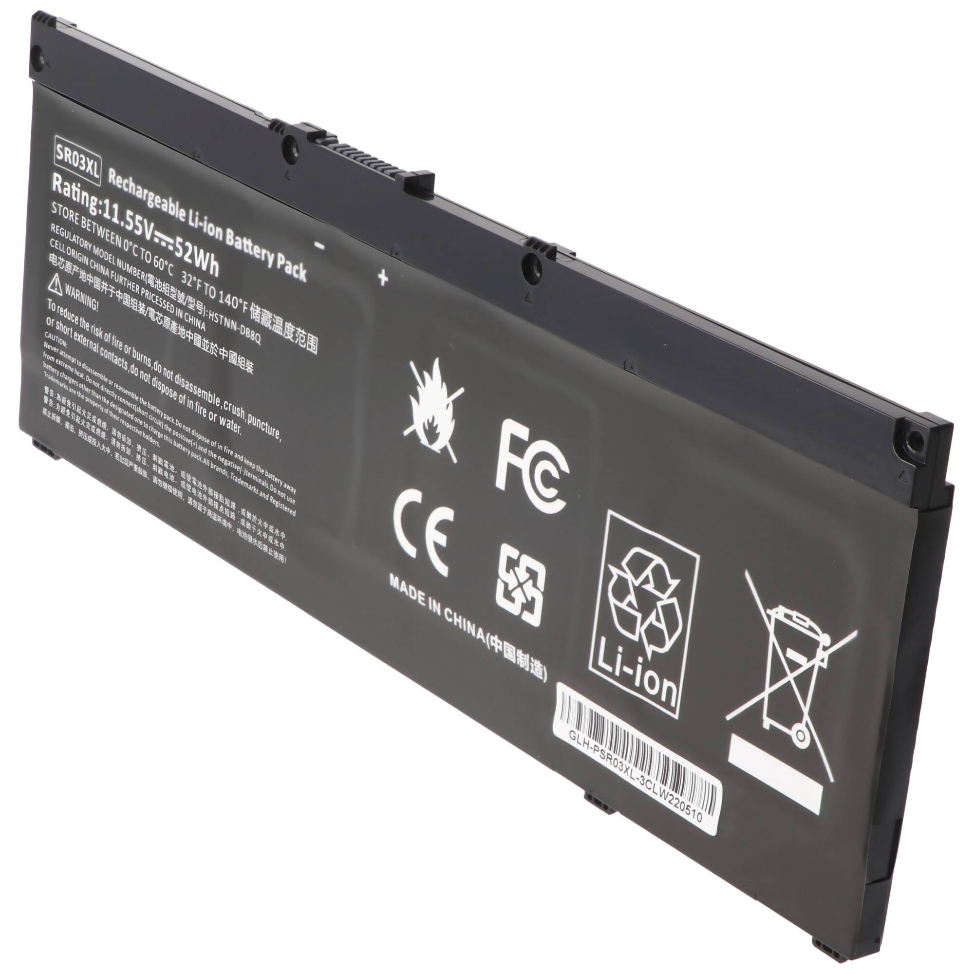 Akku passend für HP Pavilion 15-CX, Li-Polymer, 11,55V, 4550mAh, 53Wh