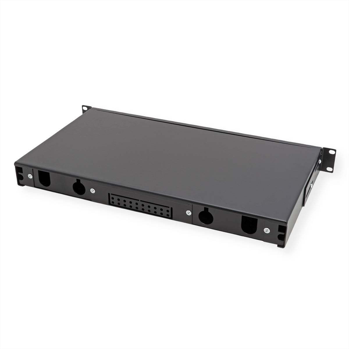 VALUE 19-Zoll-Spleißbox leer 1 HE, ausziehbar, 24x SC SX / LC DX