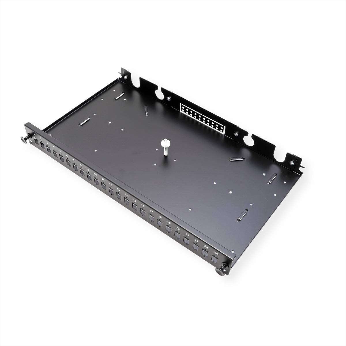 VALUE 19-Zoll-Spleißbox leer 1 HE, ausziehbar, 24x SC SX / LC DX