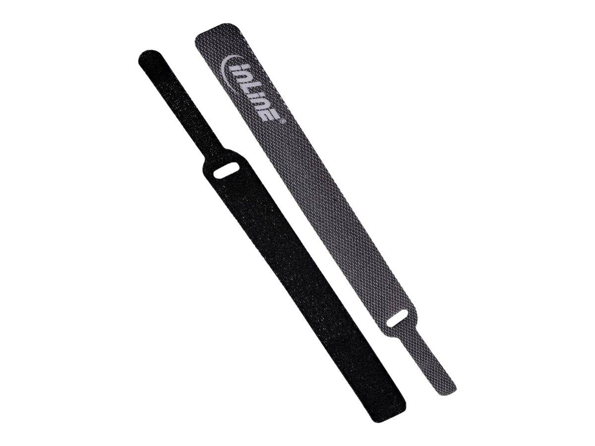 INLINE - Klettkabelbinder mit Lasche 12x125mm - 10er - schwarz