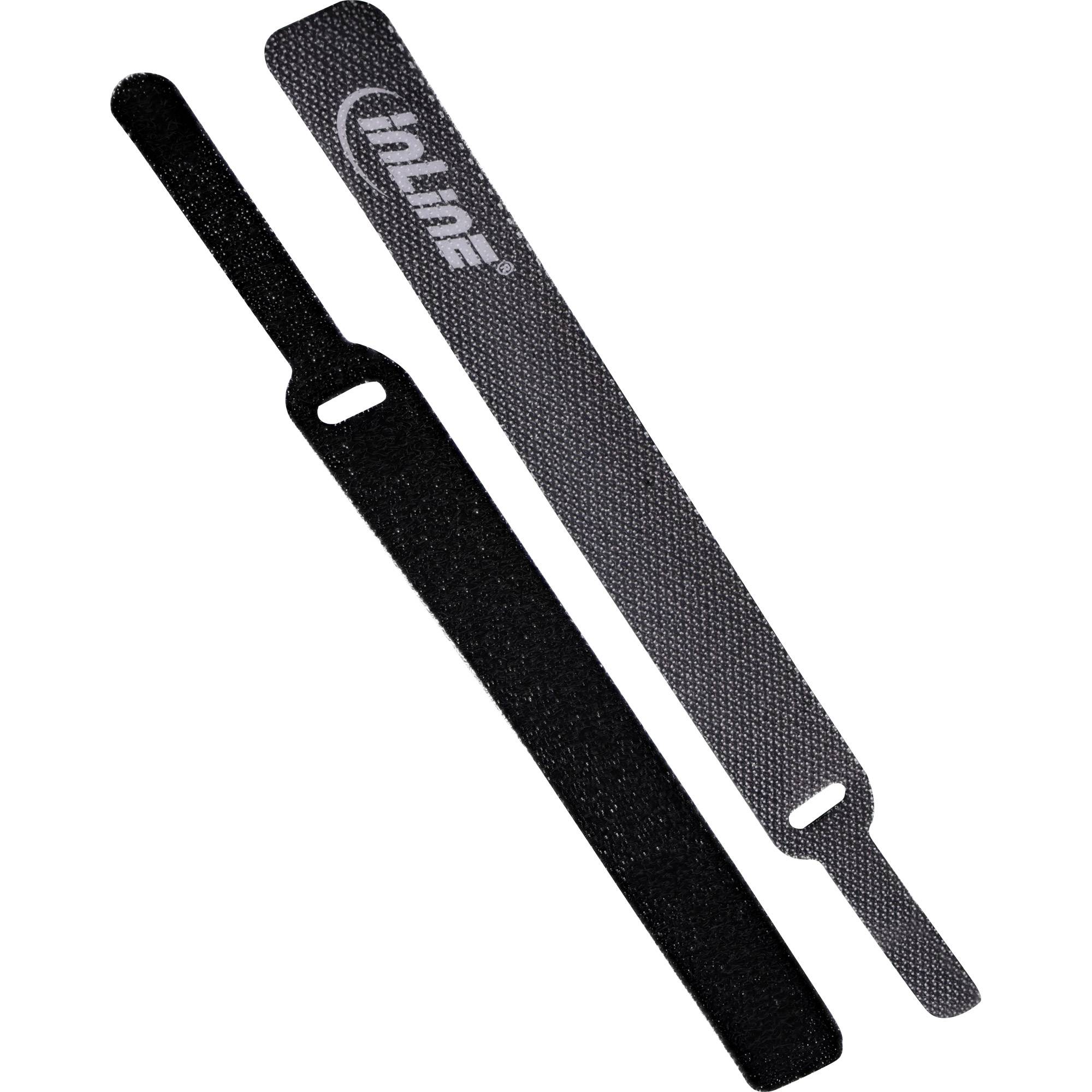 INLINE - Klettkabelbinder mit Lasche 12x150mm - 10er - schwarz